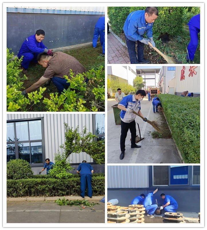 在公司領(lǐng)導(dǎo)的帶領(lǐng)下，各部門積極投入廠區(qū)內(nèi)外公共區(qū)域的清潔工作中，大家熱情高漲，分工合作