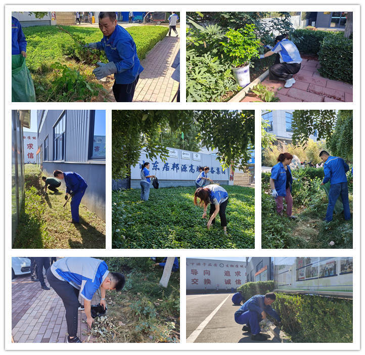 在公司領(lǐng)導(dǎo)的帶領(lǐng)下，各部門積極投入廠區(qū)內(nèi)外公共區(qū)域的清潔工作中，大家熱情高漲，分工合作
