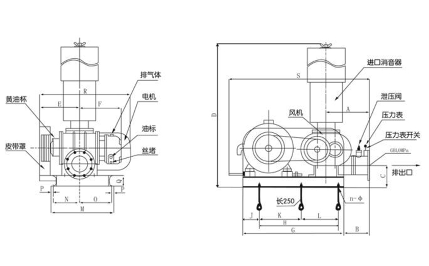 FSR普通羅茨鼓風(fēng)機結(jié)構(gòu)圖(皮帶傳動) FSR普通羅茨鼓風(fēng)機結(jié)構(gòu)圖(皮帶傳動)